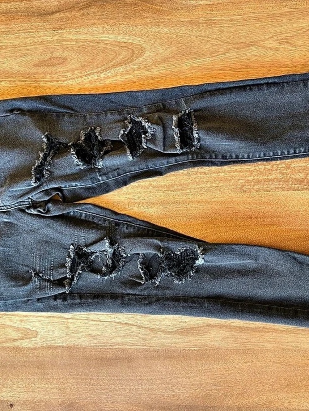 American Eagle Ne(x)t Level Stretch Distressed Skinny Jeans Black - Size 8